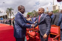 President William Ruto and DP Kithure Kindiki on November 1, 2024 when the latter was sworn in to serve as Kenya's Deputy President