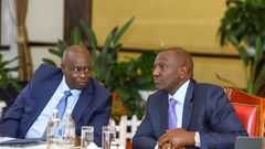 File Image of President William Ruto and former  Deputy President Rigathi Gachagua at State House.
