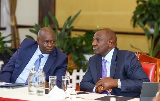 File Image of President William Ruto and former  Deputy President Rigathi Gachagua at State House.