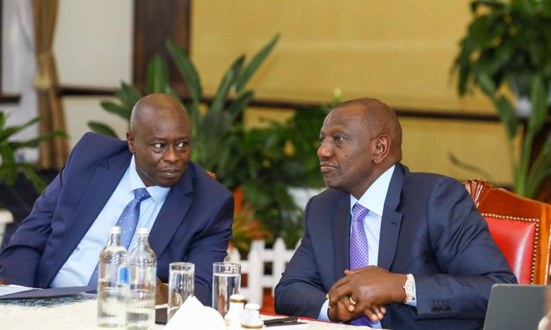 File Image of President William Ruto and former  Deputy President Rigathi Gachagua at State House.