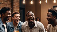 An AI-generated image of men hanging out