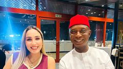 Nigerian politician Prince Chinedu Munir Nwoko with his fourth wife Laila Charani