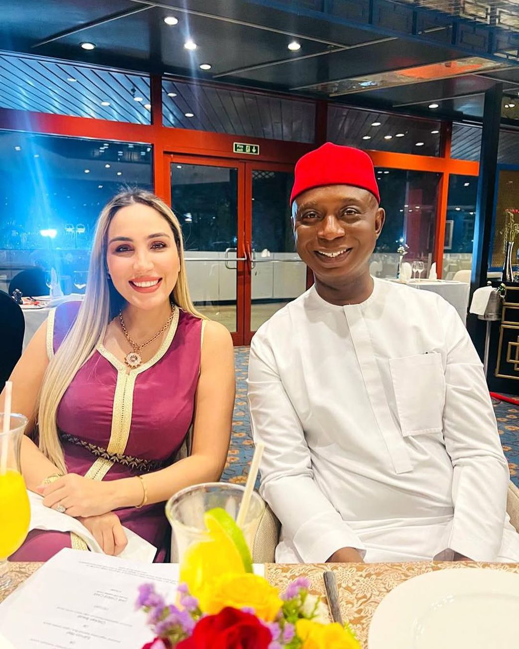 Nigerian politician Prince Chinedu Munir Nwoko with his fourth wife Laila Charani
