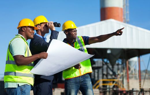 Construction workers on site