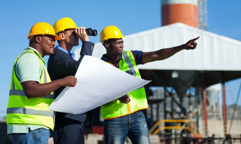 Construction workers on site