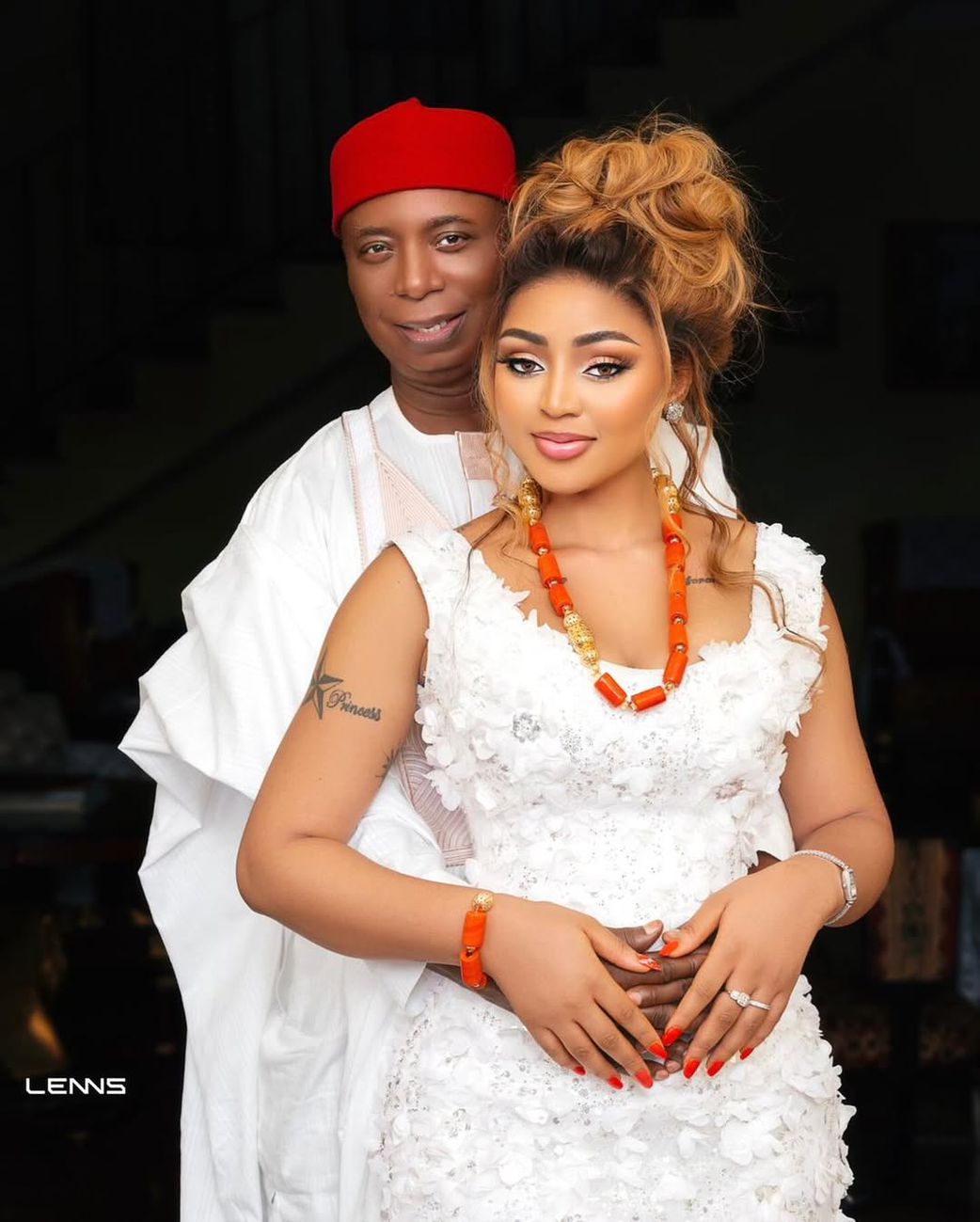 Nigerian politician Prince Chinedu Munir Nwoko with his 6th wife Regina Daniels