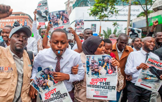 File image of journalists protesting in the Central Business District on July 24, 2024, over police brutality against the media.