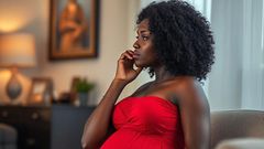 An AI generated image depicting a pregnant woman