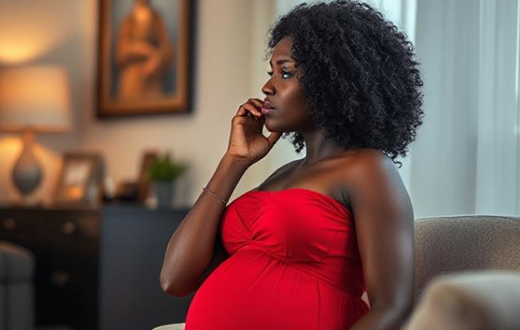 An AI generated image depicting a pregnant woman