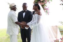 Wiper party leader Kalonzo Musyoka with James Kimoi and his wife Ivy