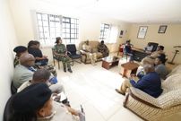 Interior Principal Secretary Dr. Raymond Omollo with NGAOs during the Chief’s Climate Action Day in Athi River