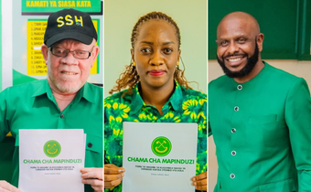 A collage of Haji Manara, Jesca Magufuli and Salim Kikeke