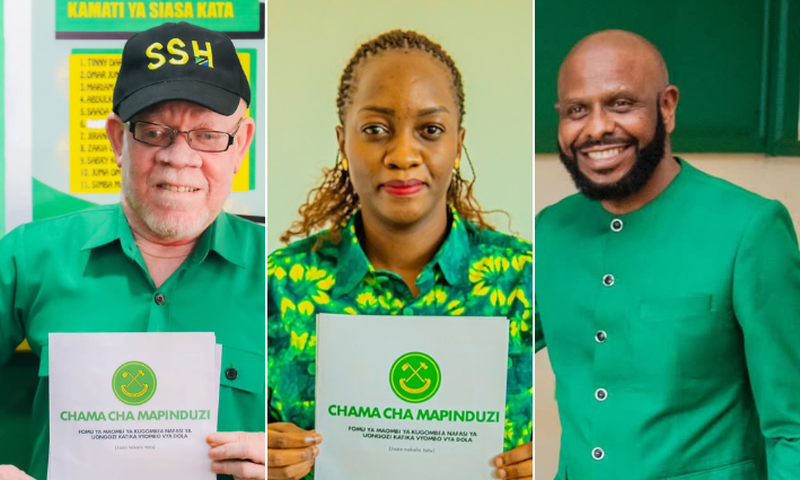 A collage of Haji Manara, Jesca Magufuli and Salim Kikeke