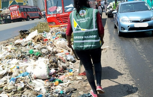 File image of a pile of garbage along a road in Kariokor