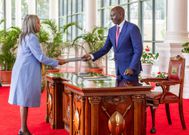 President William Ruto at the presentation of credentials from MS Erika Alvarez Rodriguez, Ambassador of the Republic of Dominica, at State House, Nairobi on June 4,2025.
