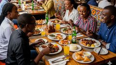 People eating at a restaurant in Nairobi