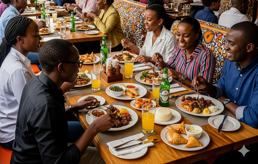 People eating at a restaurant in Nairobi