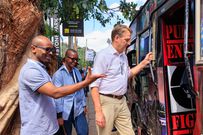 Henk Jan Bakker, Ambassador of the Kingdom of the Netherlands to Kenya boards a ‘Nganya,’ during the Baraza@5 commemoration