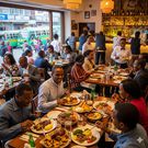 People eating at a restaurant in Nairobi