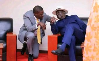 ODM leader Raila Odinga with Nairobi  Governor Johnson Sakaja