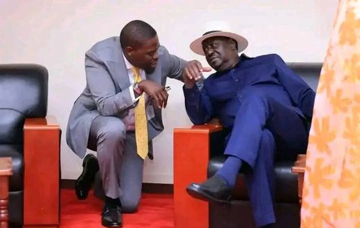 ODM leader Raila Odinga with Nairobi  Governor Johnson Sakaja