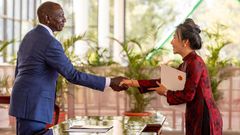 Vietnam Ambassador to Kenya Vu Thanh presents her credentials to President William Ruto at State House, Nairobi