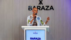 Adelle Onyango, Vice-Chair of the Baraza Media Lab Board of Directors, speaks at the Industrial Area Hub in Nairobi