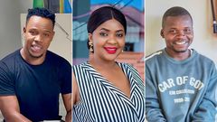 A collage of Nay wa Mitego, actress Rose Ndauka and artist Shadrack Chaula