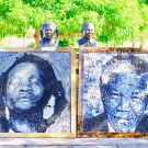 Potraits of Dedan Kimathi and Nelson Mandela created by artist Tetra G