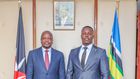 Agriculture Cabinet Secretary Mutahi Kagwe and his Communications Advisor Joel Chacha