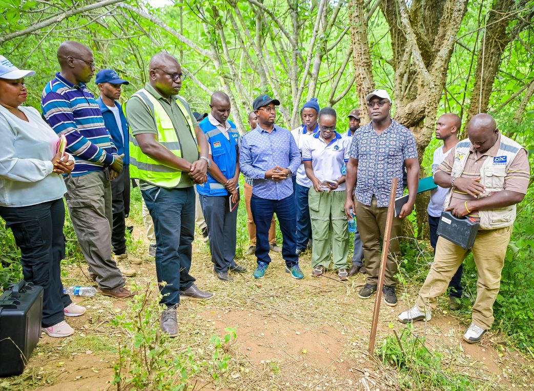 The multi-agency team deployed by the Ministry of Health in response to a metallic object that fell from the sky landed in Makuku village in Makueni on December 30, 2024