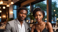 An AI-generated image of an extremely beautiful lady and a man