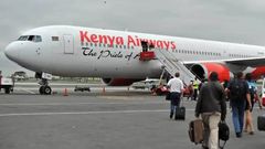 Passengers boarding a Kenya Airways flight