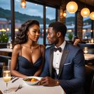 An AI-generated image of an extremely beautiful lady and a man