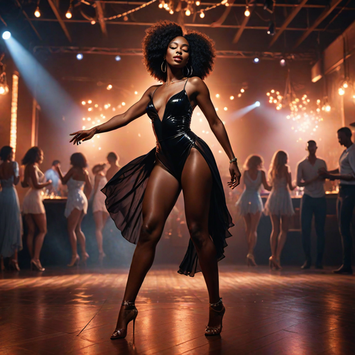 An AI-generated image of an extremely beautiful lady talking dancing