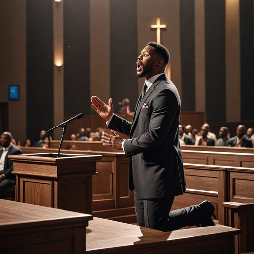 AI-generated image of a pastor preaching