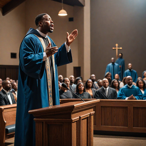 AI-generated image of a pastor preaching