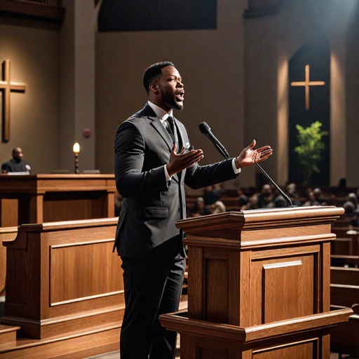 AI-generated image of a pastor preaching