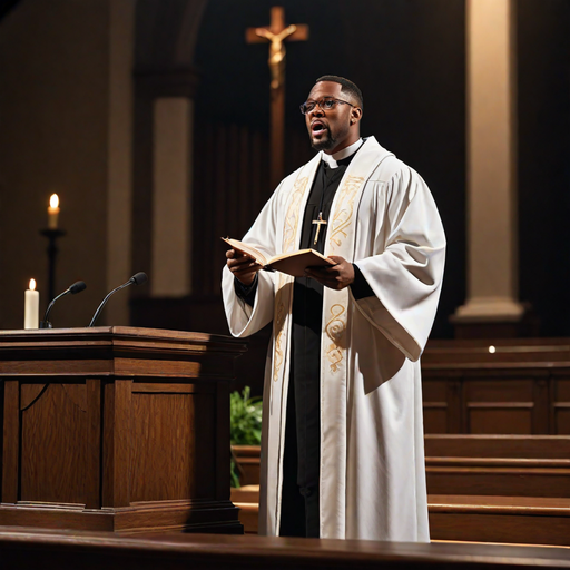 AI-generated image of a pastor preaching