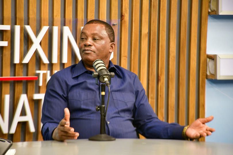 Former Public Service CS Justin Muturi during an interview in which he launched a scathing attack on President William Ruto