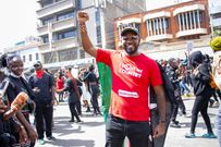 Boniface Mwangi during a protest