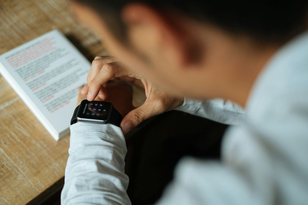 A person wearing a smartwatch