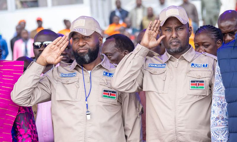 Hassan Joho and Junet Mohamed during a past Azimio la Umoja rally
