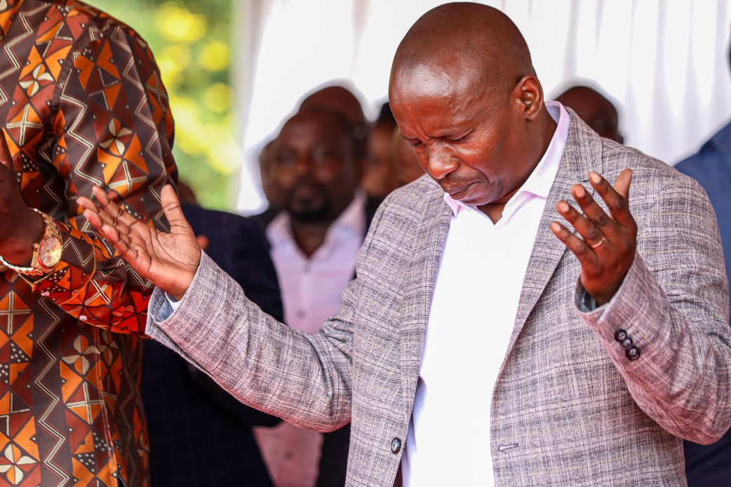 Deputy President Kithure Kindiki during a Sunday worship and thanksgiving service at Full Gospel Church, Kamumu, Mbeere North, Embu County on January 5, 2025