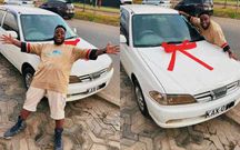 King Julius (Wololo TV) with his Toyota Carina