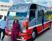 Njugush with his matatu