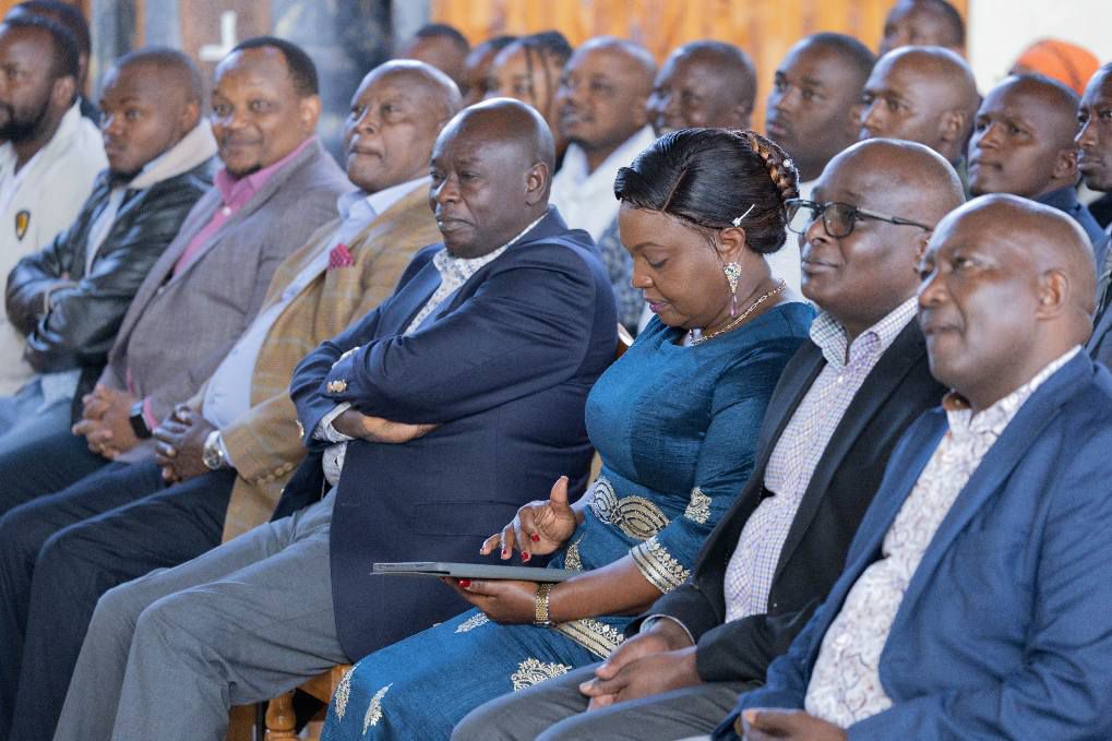Former Deputy President Rigathi Gachagua in the company of his wife, Pastor Dorcas Rigathi and other leaders at The Guardian Angels Tetu Catholic Church in Nyeri town Constituency, Nyeri County on Sunday January 5, 2025
