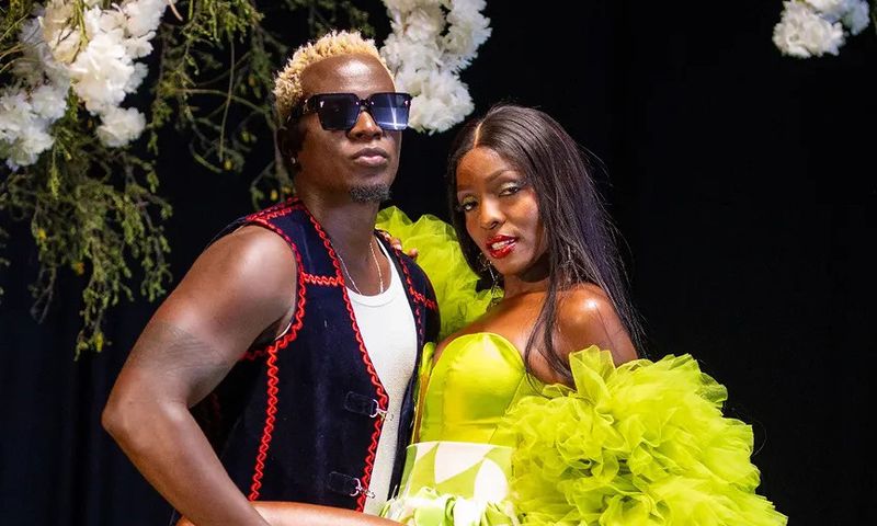 Kenyan singer Willy Paul with Tanzanian singer Phina