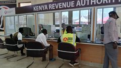 Kenyans getting service at a KRA office