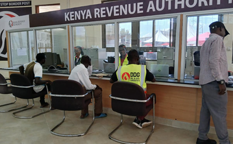Kenyans getting service at a KRA office